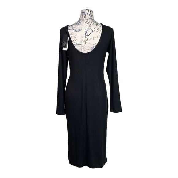 BLACK Midi Body Con Dress - Picture 6 of 12